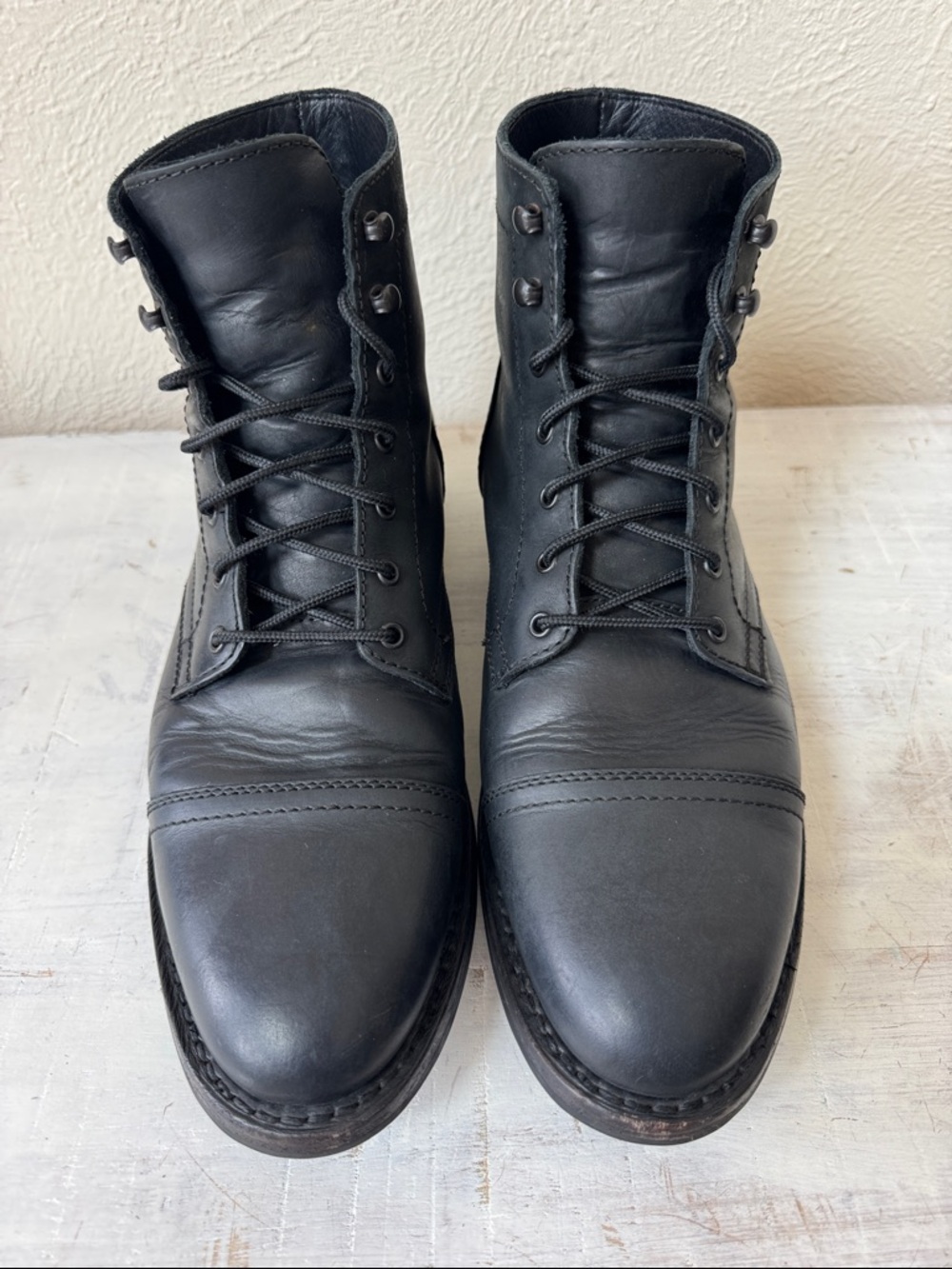 Thursday Boots Captain Black Matte Leather | Cap Toe | Men’s Size 12